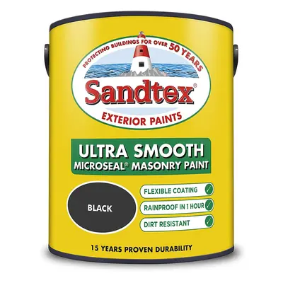 Sandtex 5L Smooth Masonry Paint Black