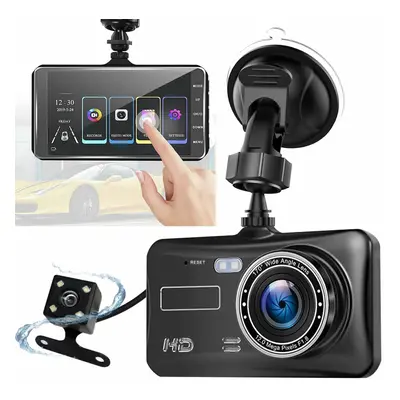 Car Dash Camera Front And Rear HD Security Cam 4" Touchscreen