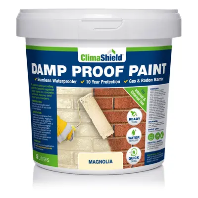 (Magnolia, Litre) SmartSeal Damp Proof Paint - For Interior & Exterior Walls, Ceilings and Floor