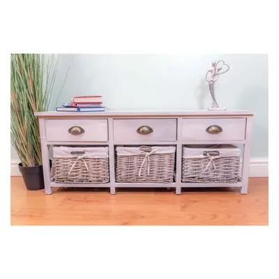 Douglas Drawer Grey Wood Grain Effect Cabinet