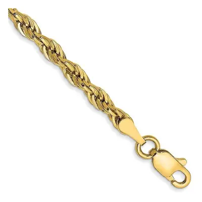 10K Yellow Gold mm Semi-Solid Rope Chain in. Bracelet