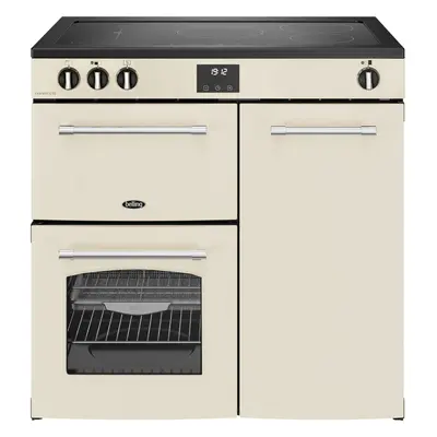 Belling Farmhouse 90Ei 90cm Electric Range Cooker with Induction Hob â Cream, Spacious & Effic