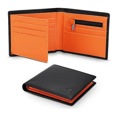 TEEHON Wallets Mens Slim Genuine Leather RFID Blocking Wallet Mens with Card Holder, banknote co