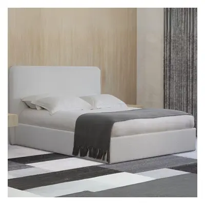 (Double) Ottoman Upholstered Storage Bed Gas Lift Cream Boucle Finish