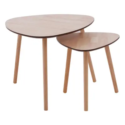 Set of Nesting Tables, Wood Nest of Tables with Three Legs, Sturdy Side Tables for Home, Living 