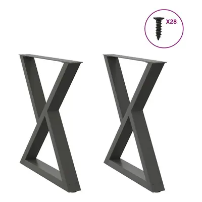 (anthracite, x (72-73.3) cm) vidaXL Coffee Table Legs pcs Black 60x(30-31.3) cm Steel