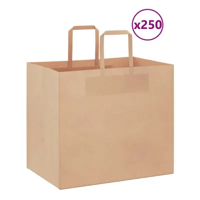 (brown, x x cm/ pcs) vidaXL Paper Bags pcs with Handles White 21x11x28 cm Paper Grocery Bag