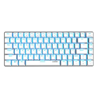 (White) Keys Wireless Mechanical Keyboard USB Wired / Bluetooth 5.0 Dual Mode Red Switch Blue Ba