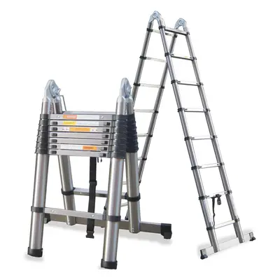 (5m A Frame(2.5m +2.5m)) Telescopic Extendable Ladder 2.6M 3.2M 3.8M 4.4M 5M 6.2M Telescopicing 