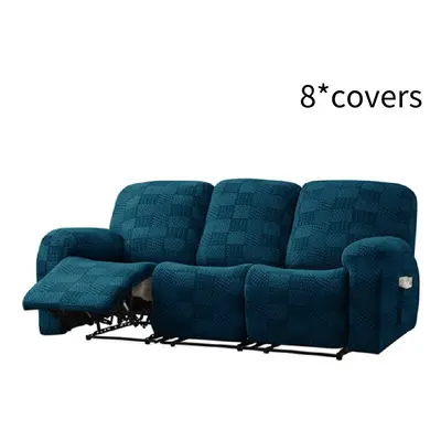 (Navy Blue Seater) Chair Covers Recliner Full Cover Sofa Protect Spandex Slip Cover Home Decorat