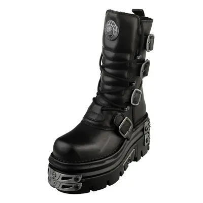 (8) New Rock M-373-s44 Unisex Platform Boots in Black