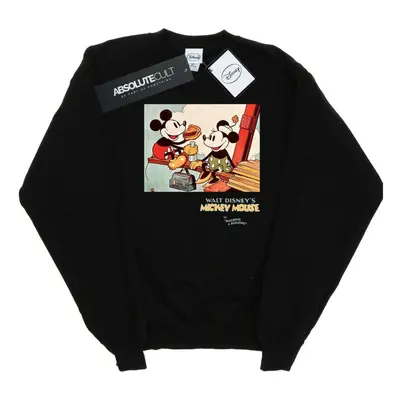 (L, Black) Disney Mens Mickey Mouse Building A Building Sweatshirt