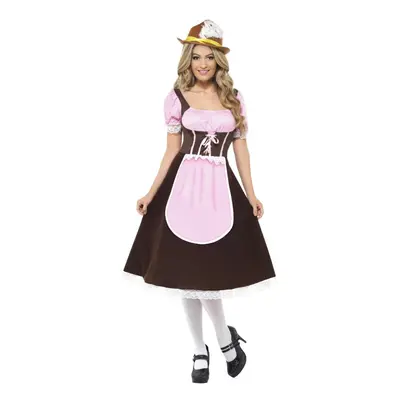 (M, Brown/Pink) Smiffys Womens/Ladies Tavern Long Costume Dress