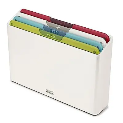 Folio Icon, 4-Piece Colour coded Chopping Board Set, Slimline Case for Organised Kitchen Storage