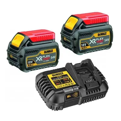 Dewalt DCB546 18v 54v XR Flexvolt 6.0ah Battery Twin Pack + DCB116 Fast Charger