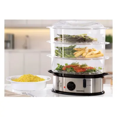 DAEWOO STAINLESS STEEL TIER FOOD STEAMER ELECTRIC COOKER POT FOR VEGETABLE RICE FISH MEAT DUMPLI