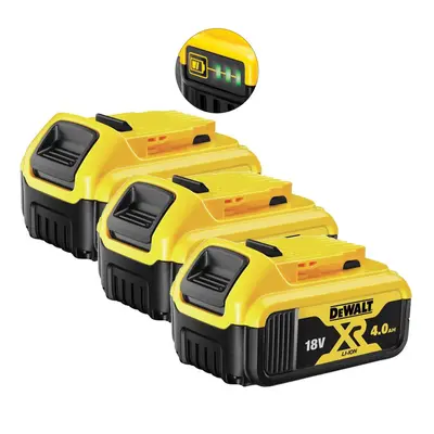 3 x DeWalt DCB182 18v 4.0Ah Li-Ion Battery XR Range Lithium Ion Genuine 4amp UK