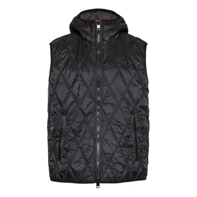 (S) Diesel Brand Logo Black Quilted Gilet Jacket