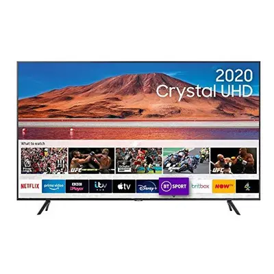 Samsung Galaxy 55" TU7110 Crystal UHD 4K HDR Smart TV, Black