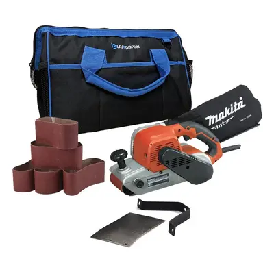 Makita M9400 4" 100mm x 610mm Belt Sander 240v + Sanding Belts + Carry Bag