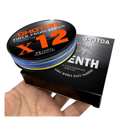 (multicolor, 5.0) Ghotda X12 Super Strong Strands Braided Fishing Line 500m Multifilament Pe Lin