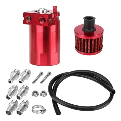 (red) With Filter Fuel Tank Oil Catch Can Universal Aluminum Reservoir Tank Car Parts Baffled Oi