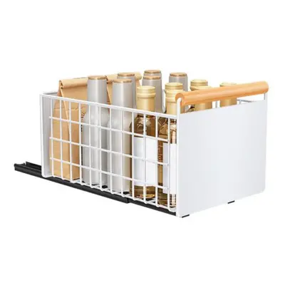 (as the picture, D) Bowl Dish Storage Rack Large Capacity With Adhesive Rail Pull Out Sliding Dr