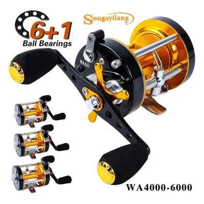 (4000) Trolling Fishing Reel Drum Wheel Powerful 6+1bb Metal Fishing Reel Sea Fishing Reel For B