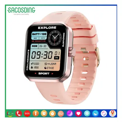 (pink) New Gps Track Smart Watch 1.78 Inch Amoled Hd Bluetooth Call Outdoor Sports Tracker Men&a