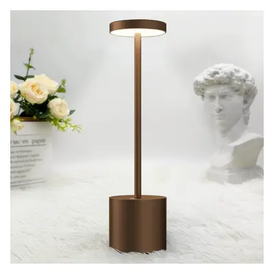 (Brown) Rechargeable LED Desk Lamp 5000mAh Wireless Battery Powered Desk Lamp Color Modes