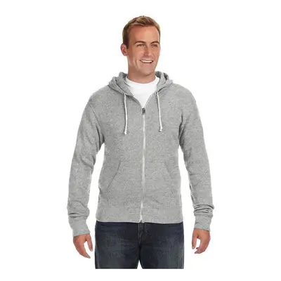 Adult Triblend Full-Zip Fleece Hooded Sweatshirt - BLAcK TRIBLEND - XS(D0102H78TK8)