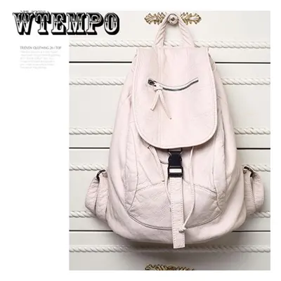 (white, One Size) Women Backpack Leather Ladies Travel Bags Schoolbags For Girls Knapsack Holida