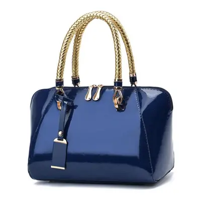 (blue) Women&apos;s Bags Handbags Lacquered Leather Fashion Handbags Ladies Bags Large-capacity 