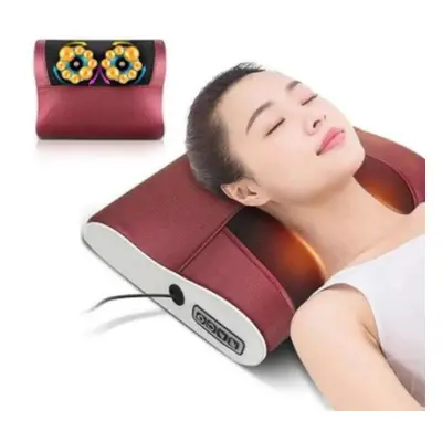 (red, EU Plug) Shiatsu Massager Infrared Heat Neck Shoulder Back Body Multifunctional Massage Pi