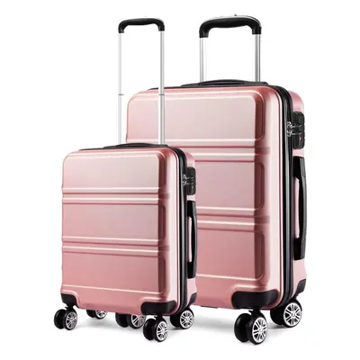 (Nude) PCS Luggage Set Lightweight ABS Hard Shell Trolley Travel Case 20" Cabin Suitcase + 28" L