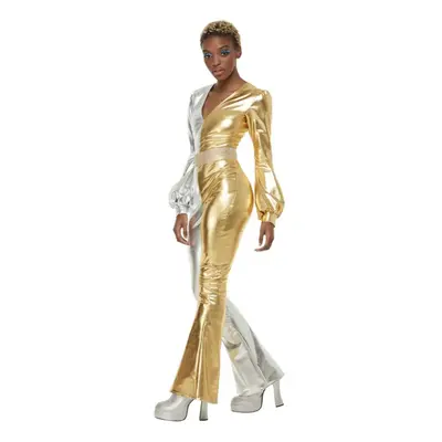 (S, Gold/Silver) Smiffys Womens/Ladies 70s Super Chic Costume