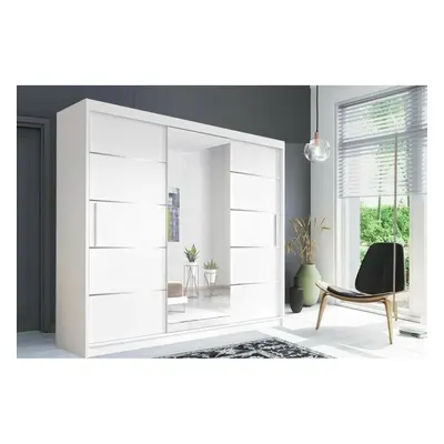 (White, cm) Modern Oslo Mirrored Wardrobe