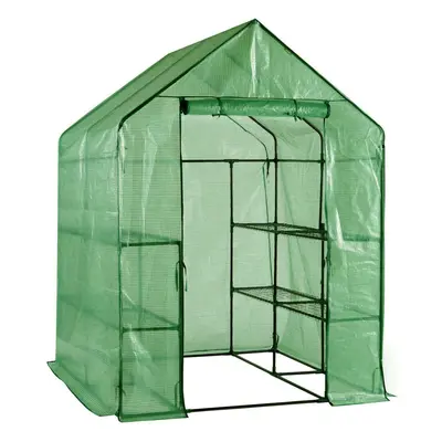 Walk in Garden Greenhouse with Shelves Polytunnel Steeple Removable