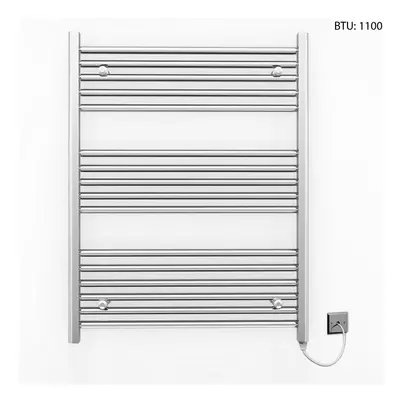 (600 x 900mm (BTU: 1,100)) Chrome Electric Bathroom Towel Rail Radiator