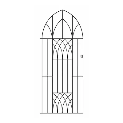 (914mm Gap x 1950mm High) Abbey Tall Metal Bow-Top Gate