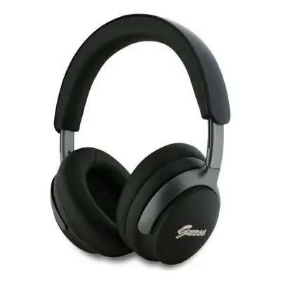 Guess PU Leather Script Logo ANC/ENC Wireless Headphones with Studio Quality Sound Black - GUBHC