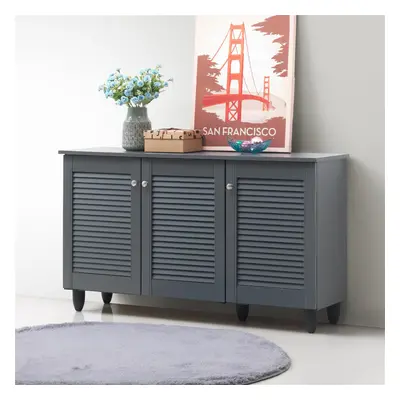 Essentials Dark Grey Door Shoe Cabinet Modern Hallway Storage Unit