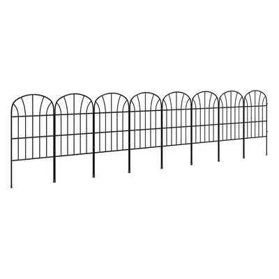 Outsunny 8PCs Decorative Garden Fencing 24in x 8.7ft Metal Border Edging