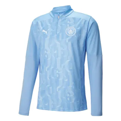 (XXL) Man City Prematch 1/4 Zip Top (Blue)