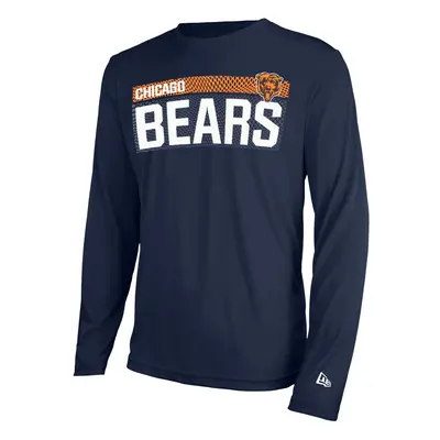 New Era NFL Men's MEASURED LS POLY DRI-TEK TEE BEARS NAVY Size MS