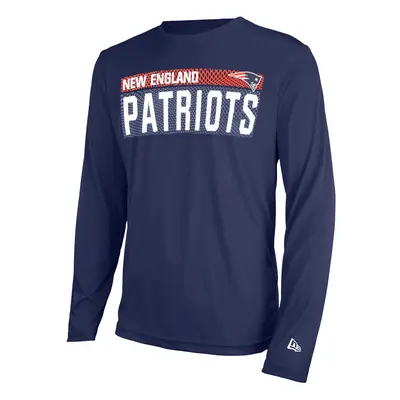 New Era NFL Men's MEASURED LS POLY DRI-TEK TEE PATRIOTS NAVY Size MXXL