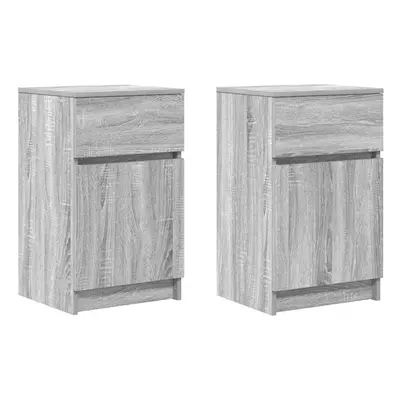 (grey sonoma, pcs) vidaXL Bedside Cabinet Grey Sonoma 39x35x65 cm Engineered Wood bedside table