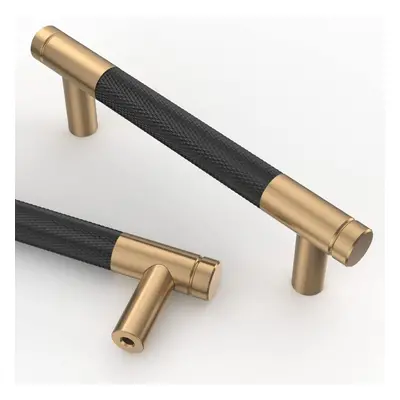 10 Pieces Black Gold Kitchen Cabinet Handle 96mm Gold Alloy Furniture Handles with Screws, for D