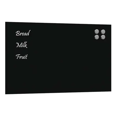 (black, x cm) vidaXL Wall-mounted Magnetic Board Black 100x60 cm Tempered Glass