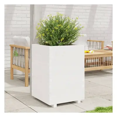 vidaXL Garden Planter White 50x50x72.5 cm Solid Wood Pine